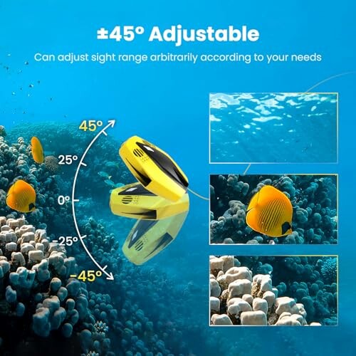 Adjustable underwater mask with ÃÂÃÂÃÂÃÂÃÂÃÂÃÂÃÂÃÂÃÂÃÂÃÂÃÂÃÂÃÂÃÂ±45ÃÂÃÂÃÂÃÂÃÂÃÂÃÂÃÂÃÂÃÂÃÂÃÂÃÂÃÂÃÂÃÂ° sight range for diving.