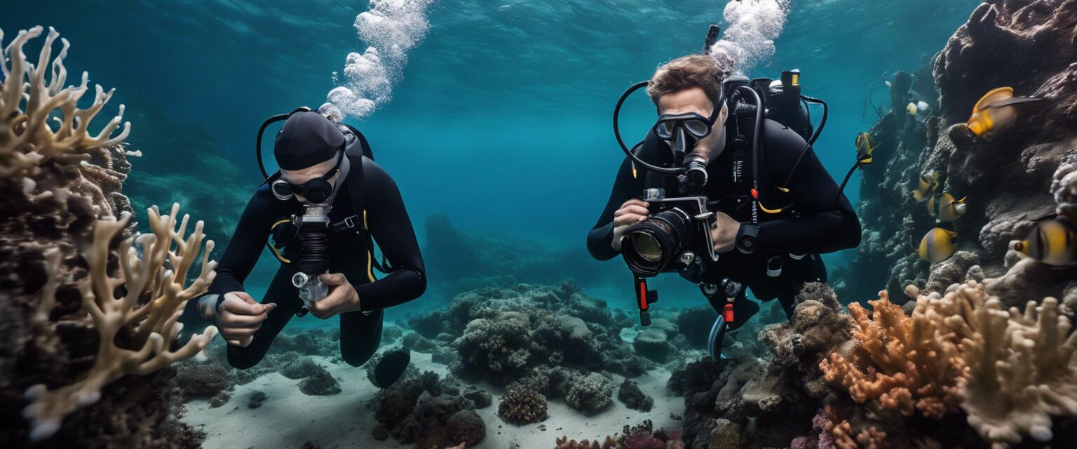 Underwater photography equipment setup